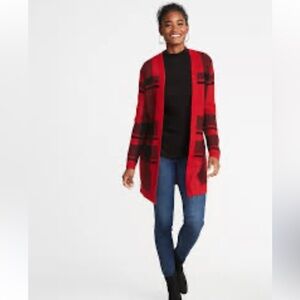 Red Plaid Cardigan